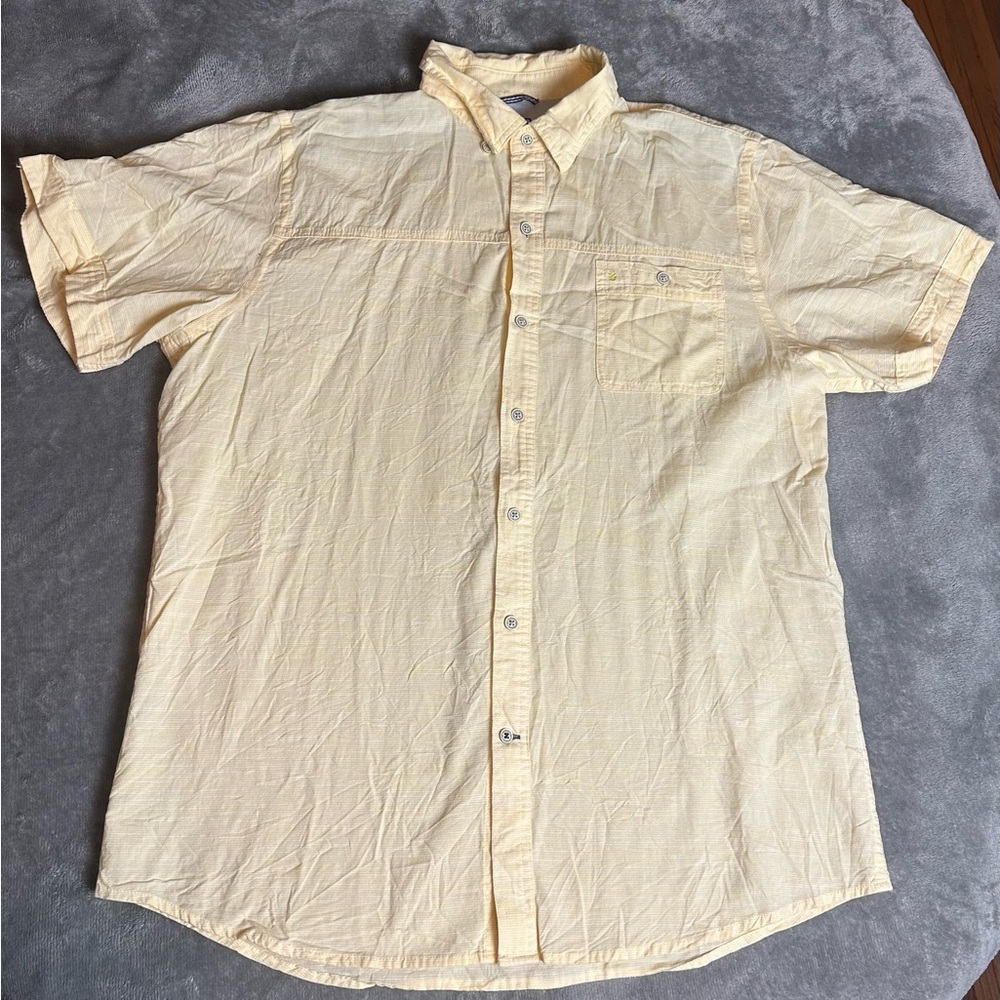 Men's Linen Yellow Button-Up Shirt